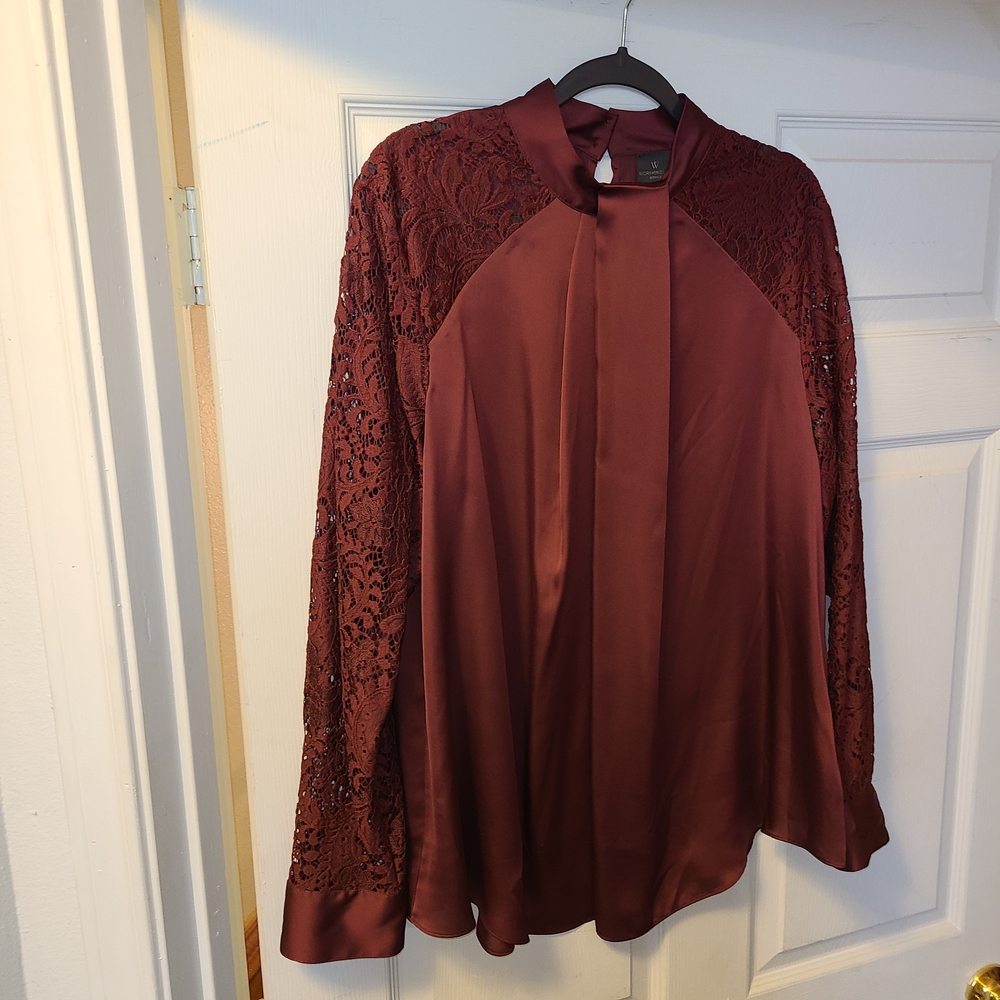 Worthington Deep Burgundy Blouse Size 2X